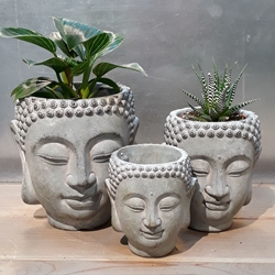 6" Buddha Head Planter 